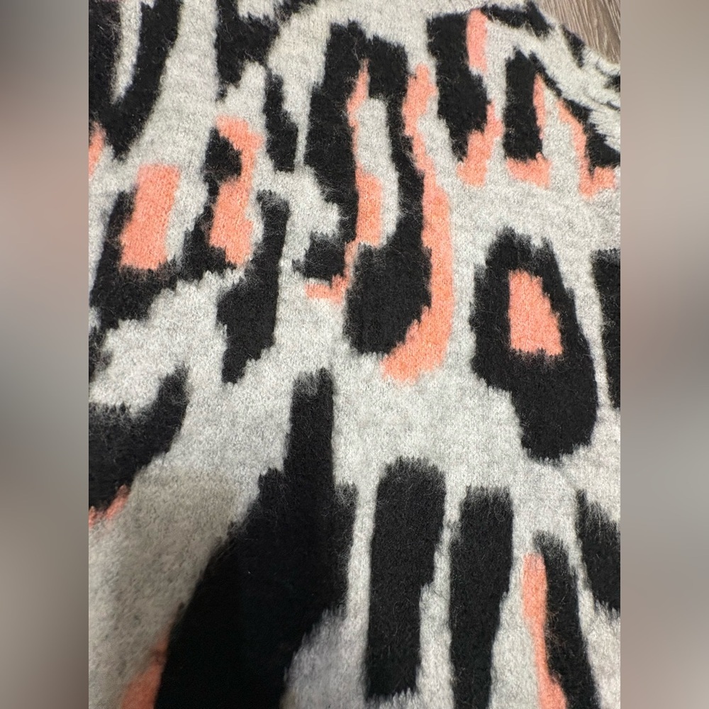 Anthropologie Leopard Print Sweater - Black, Pink, Gray - Picture 8 of 12